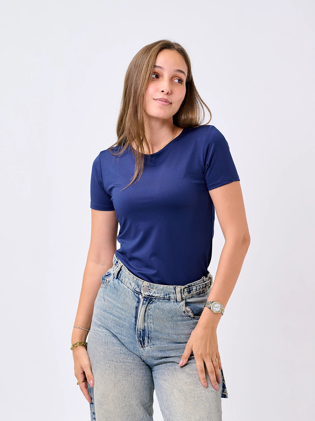 Basic Shirt-Navy blue