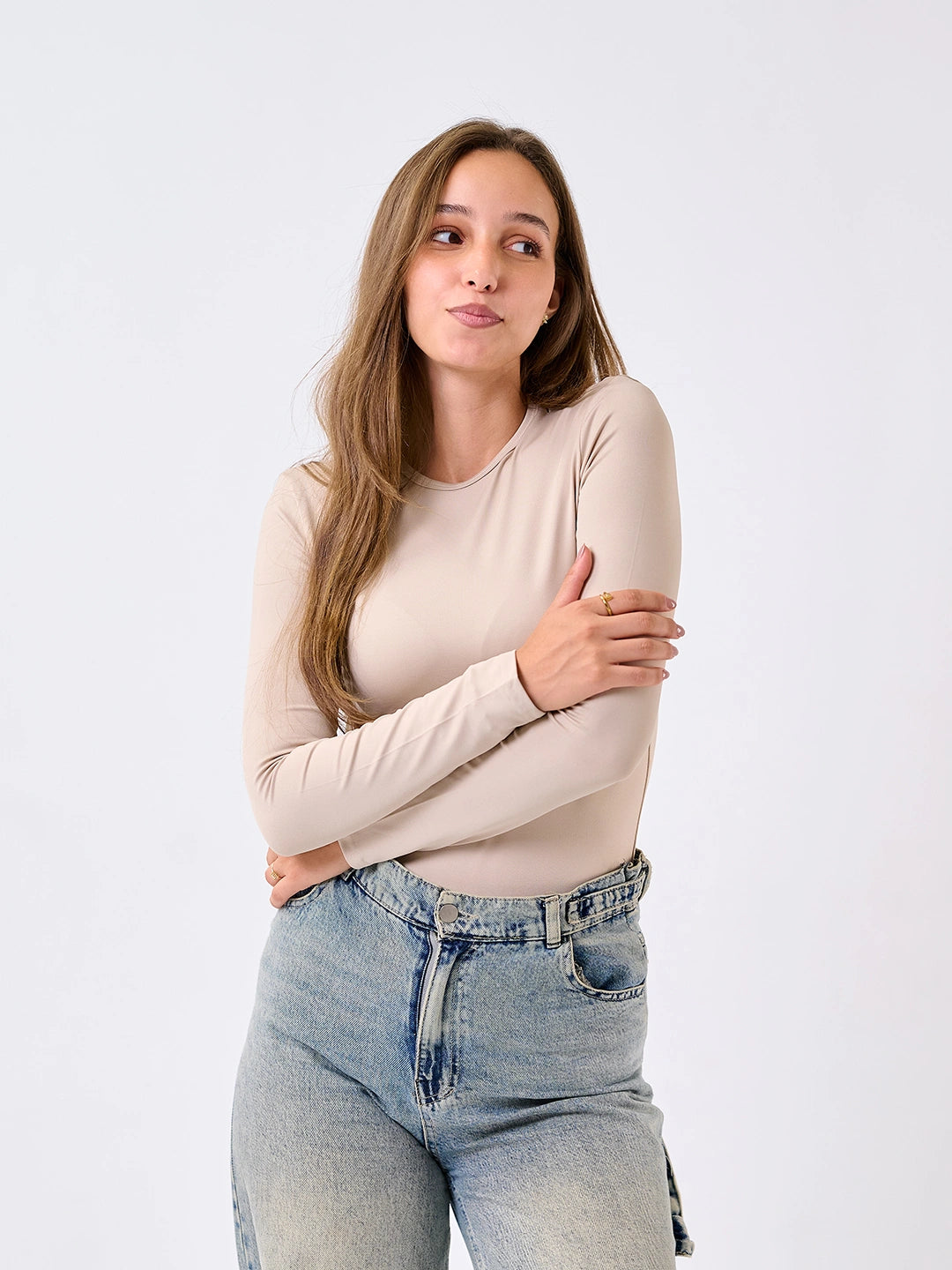 Bodysuit-Top Beige