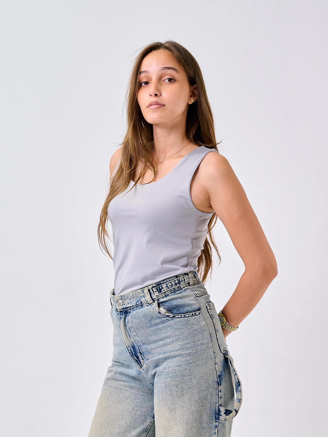 Basic Tank Top-Gray
