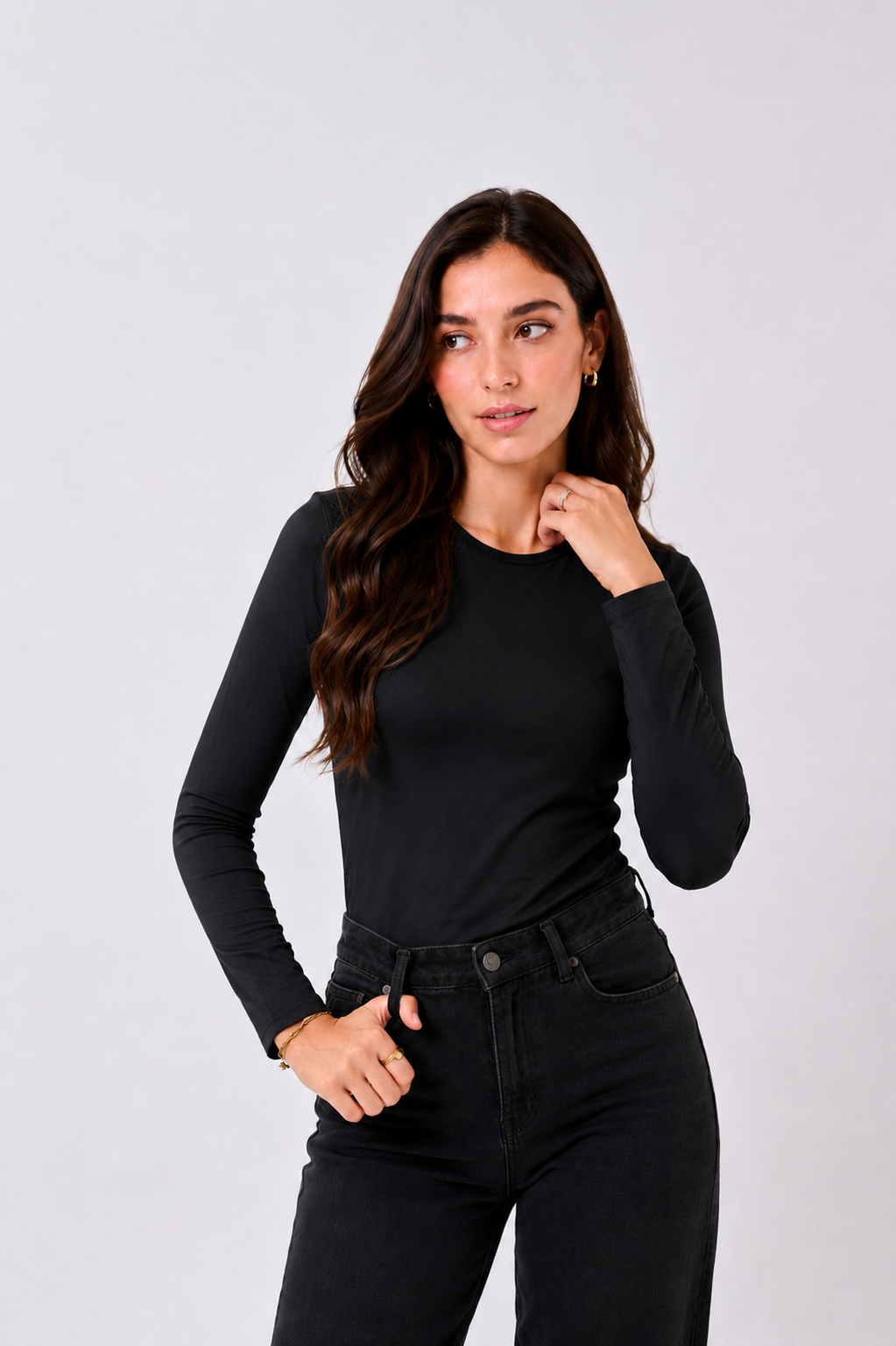 Soft Long Sleeve Top Black