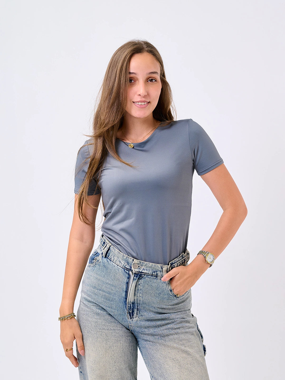 Basic Shirt-Dark gray