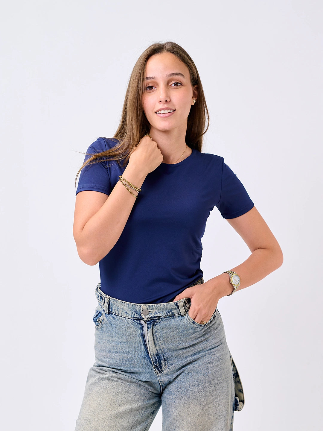Basic Shirt-Navy blue