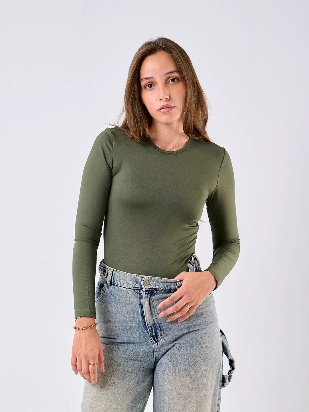 Bodysuit-Top Olive