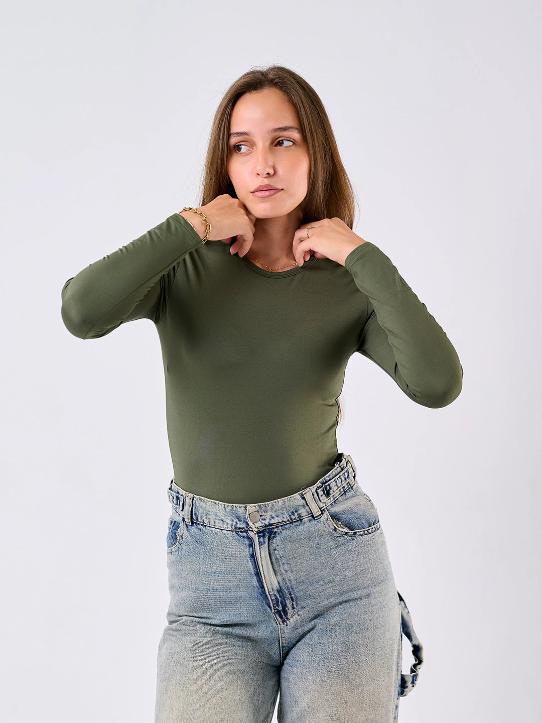 Bodysuit-Top Olive