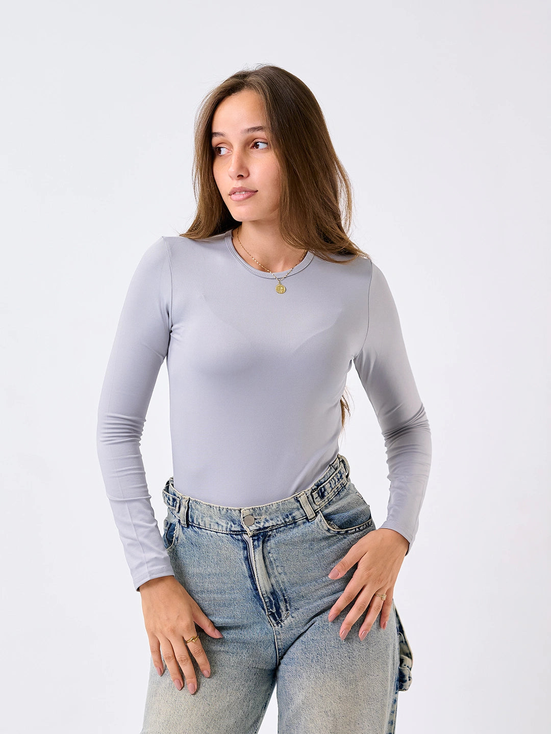 Bodysuit-Top Gray