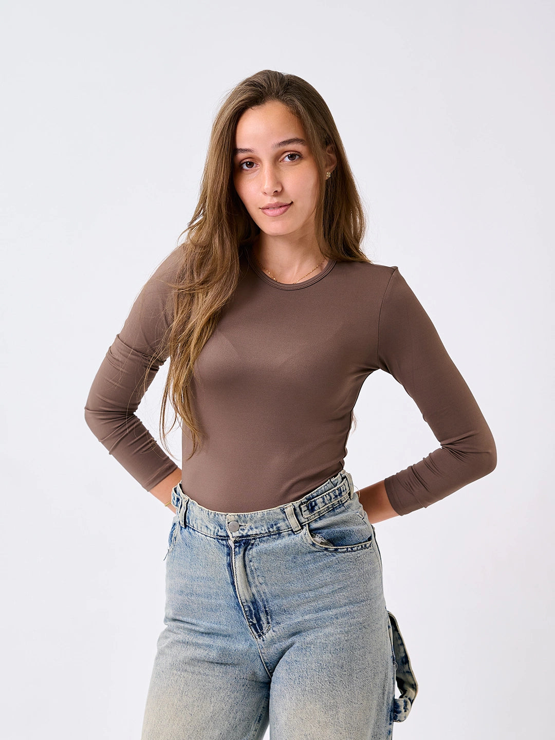 Bodysuit-Top Brown