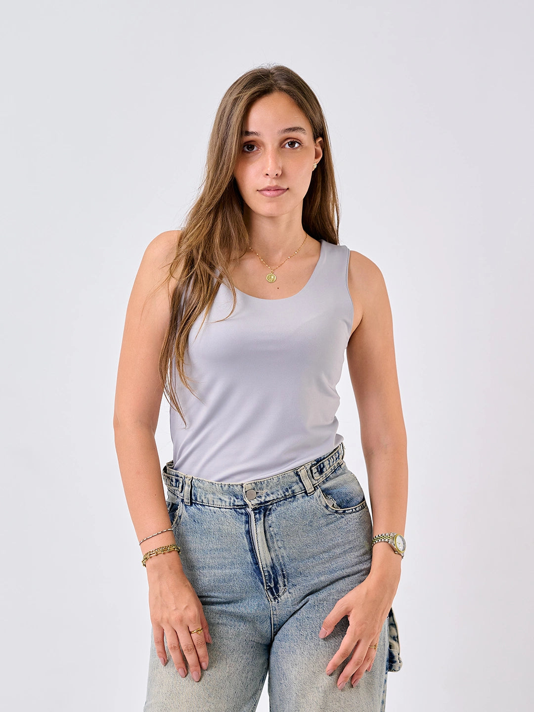 Basic Tank Top-Gray