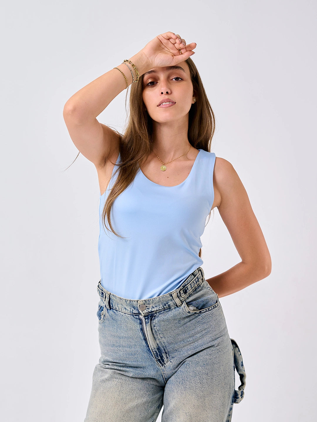 Basic Tank Top-Baby blue