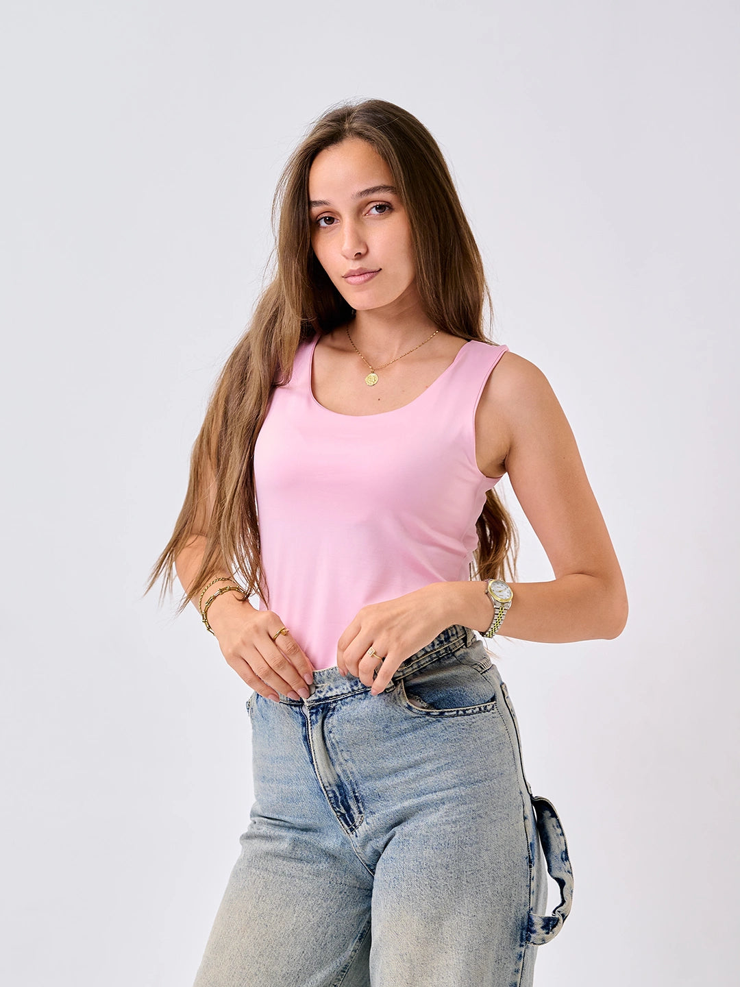 Basic Tank Top-Pink