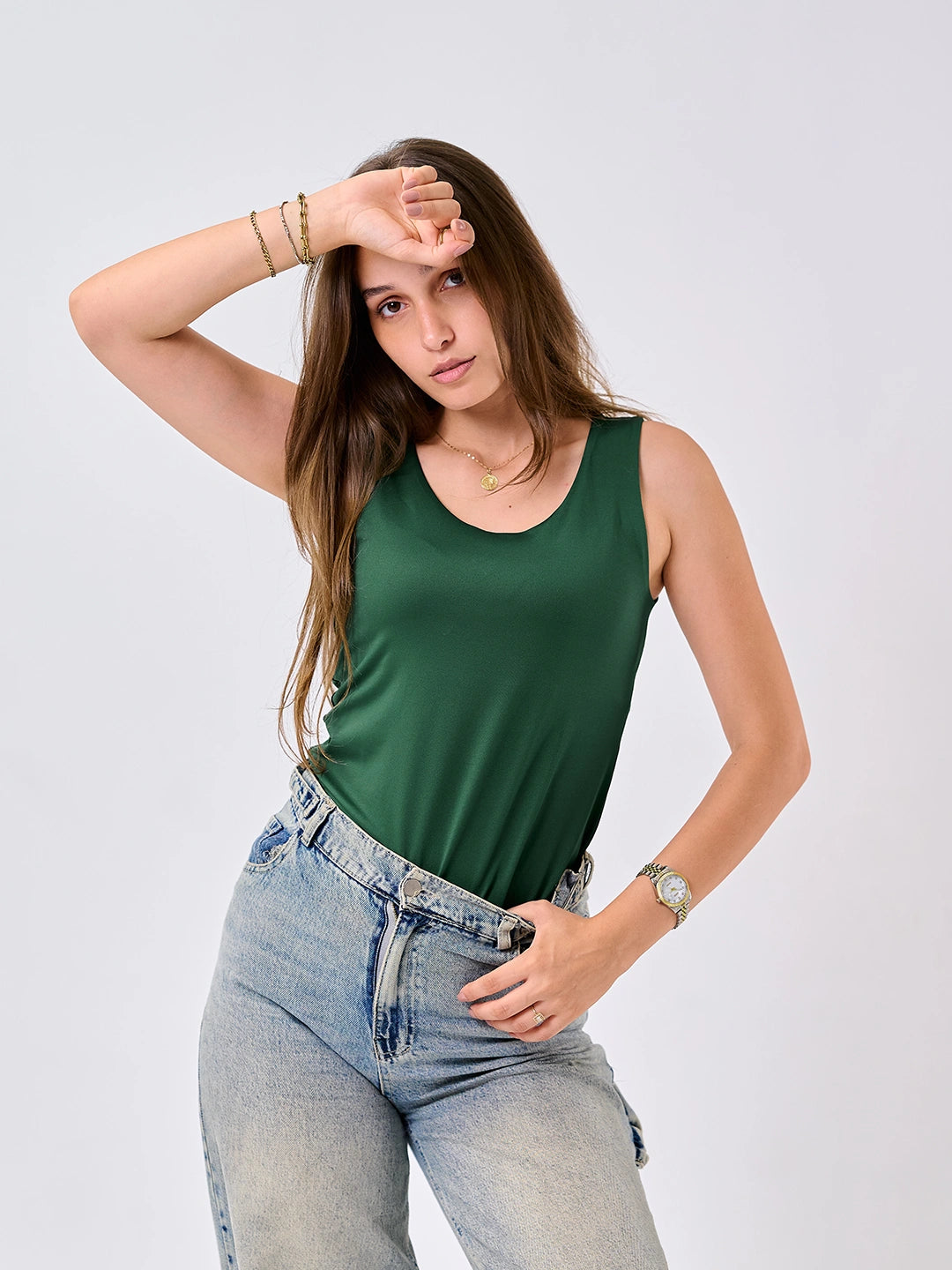 Basic Tank Top-Green
